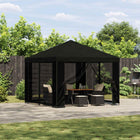 Prieel 300x300 cm zwart polyester staal