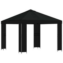 Prieel 3 x 3 m Zwart Polyester en staal 190