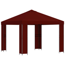 Prieel 3 x 3 m Bordeauxrood Polyester en staal 190
