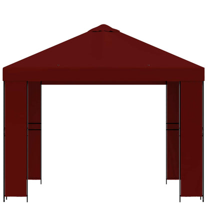 Prieel 3 x 3 m Bordeauxrood Polyester en staal 190
