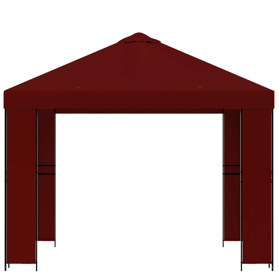 Prieel 3 x 3 m Bordeauxrood Polyester en staal 190