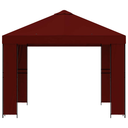 Prieel 3 x 3 m Bordeauxrood Polyester en staal 190