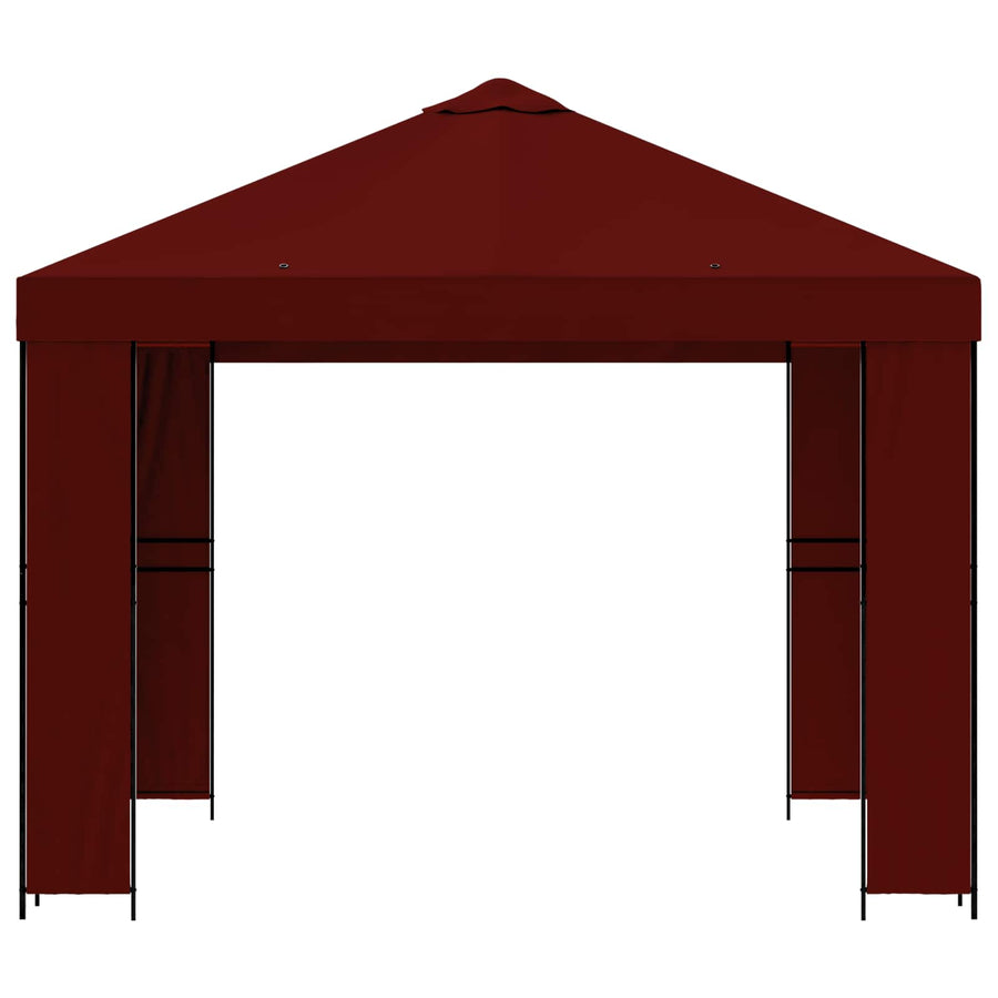 Prieel 3 x 3 m Bordeauxrood Polyester en staal 190