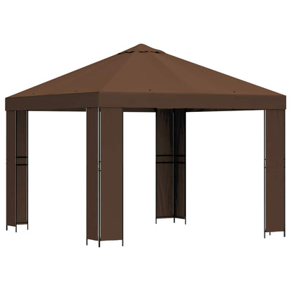 Prieel 3 x 3 m Bruin Polyester en staal 190