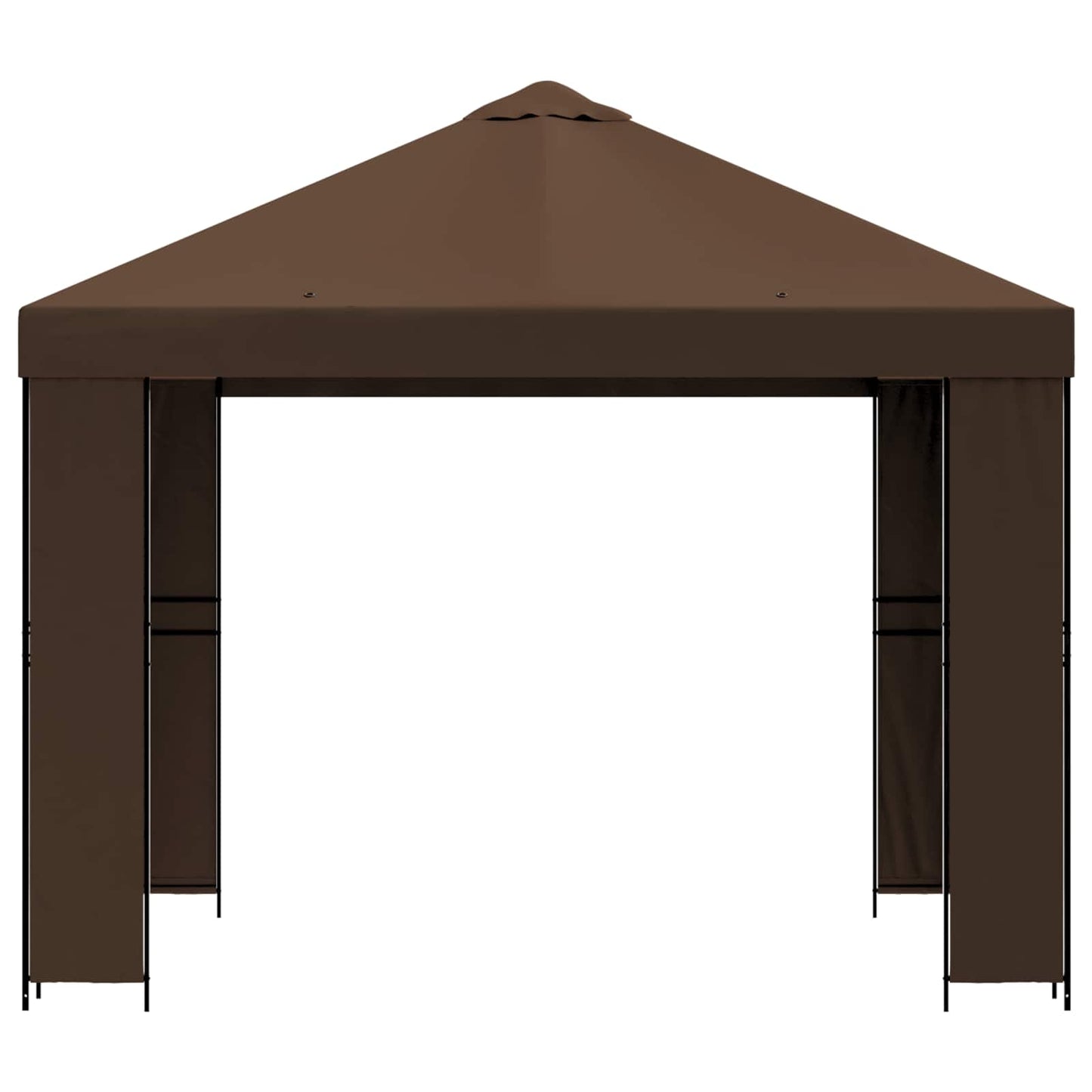 Prieel 3 x 3 m Bruin Polyester en staal 190