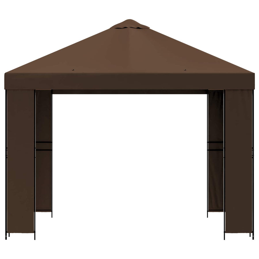 Prieel 3 x 3 m Bruin Polyester en staal 190