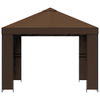 Prieel 3 x 3 m Bruin Polyester en staal 190