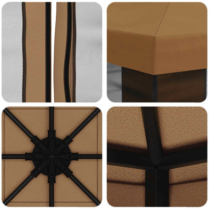 Tuin Gazebo met Zijwanden 3 x 3 m Beige Polyester en staal 190
