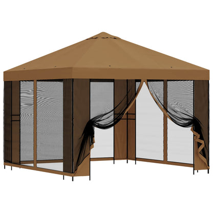 Tuin Gazebo met Zijwanden 3 x 3 m Beige Polyester en staal 190
