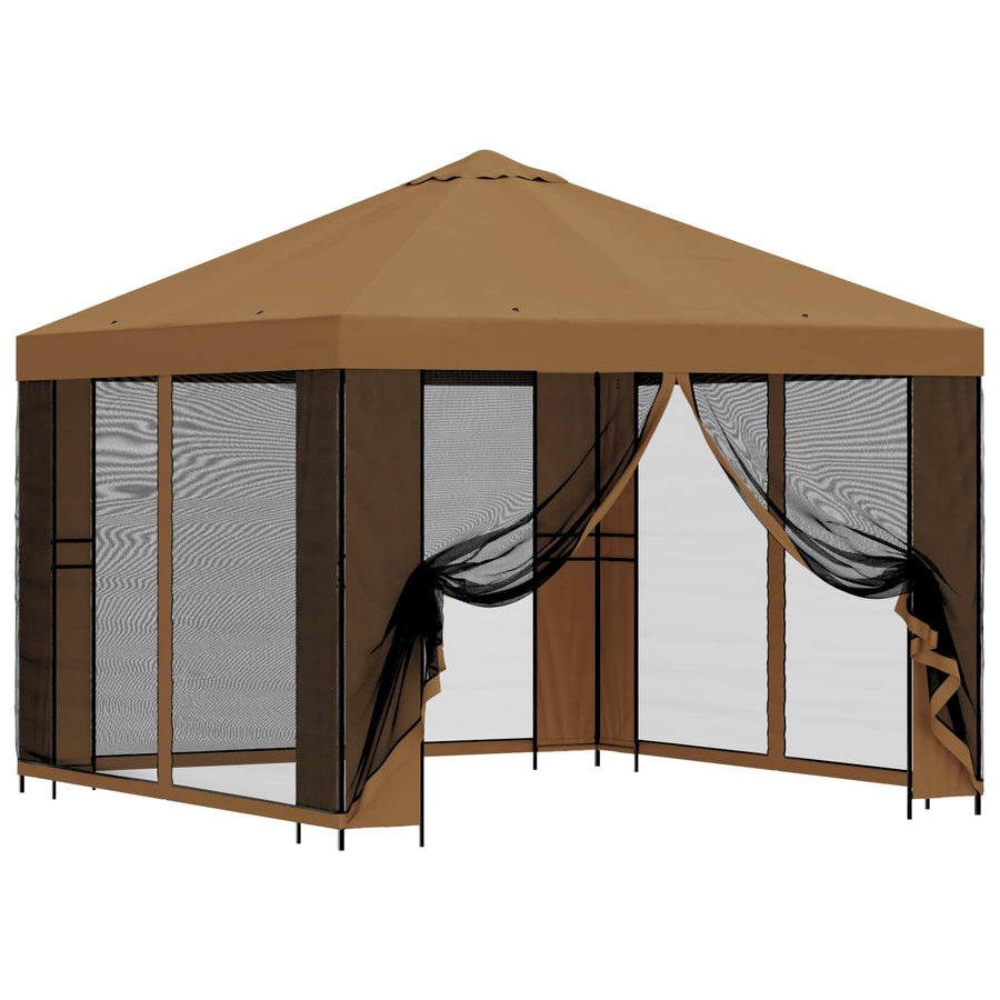 Tuin Gazebo met Zijwanden 3 x 3 m Beige Polyester en staal 190