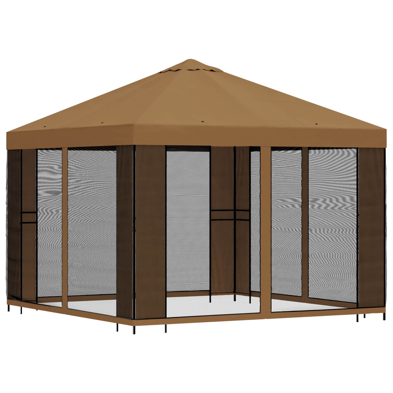 Tuin Gazebo met Zijwanden 3 x 3 m Beige Polyester en staal 190