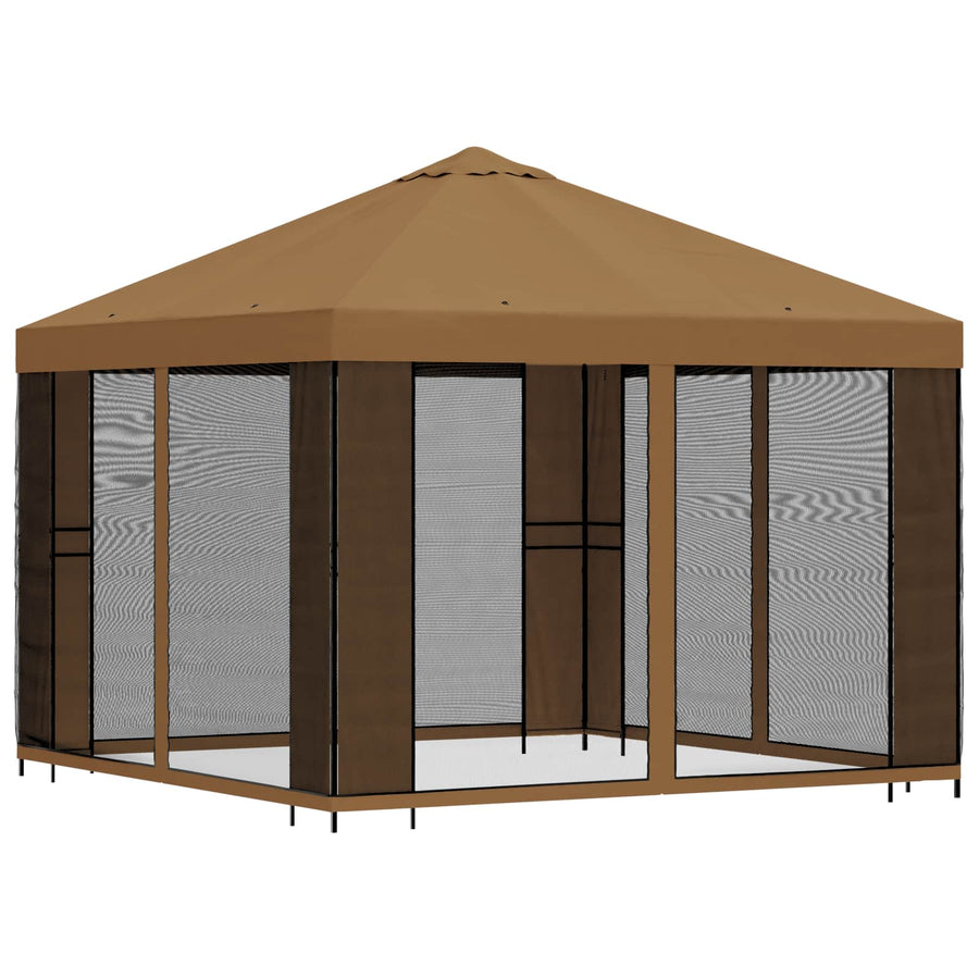 Tuin Gazebo met Zijwanden 3 x 3 m Beige Polyester en staal 190