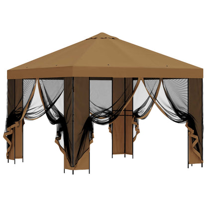 Tuin Gazebo met Zijwanden 3 x 3 m Beige Polyester en staal 190