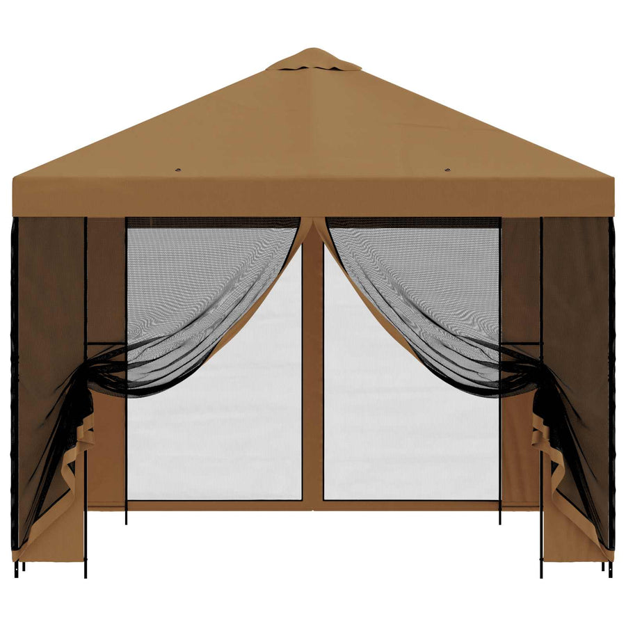 Tuin Gazebo met Zijwanden 3 x 3 m Beige Polyester en staal 190