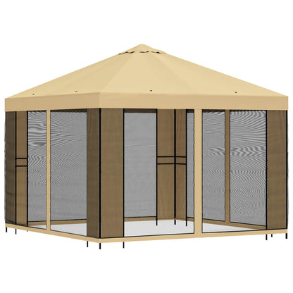 Tuin Gazebo met Zijwanden 3 x 3 m Crèmekleurig