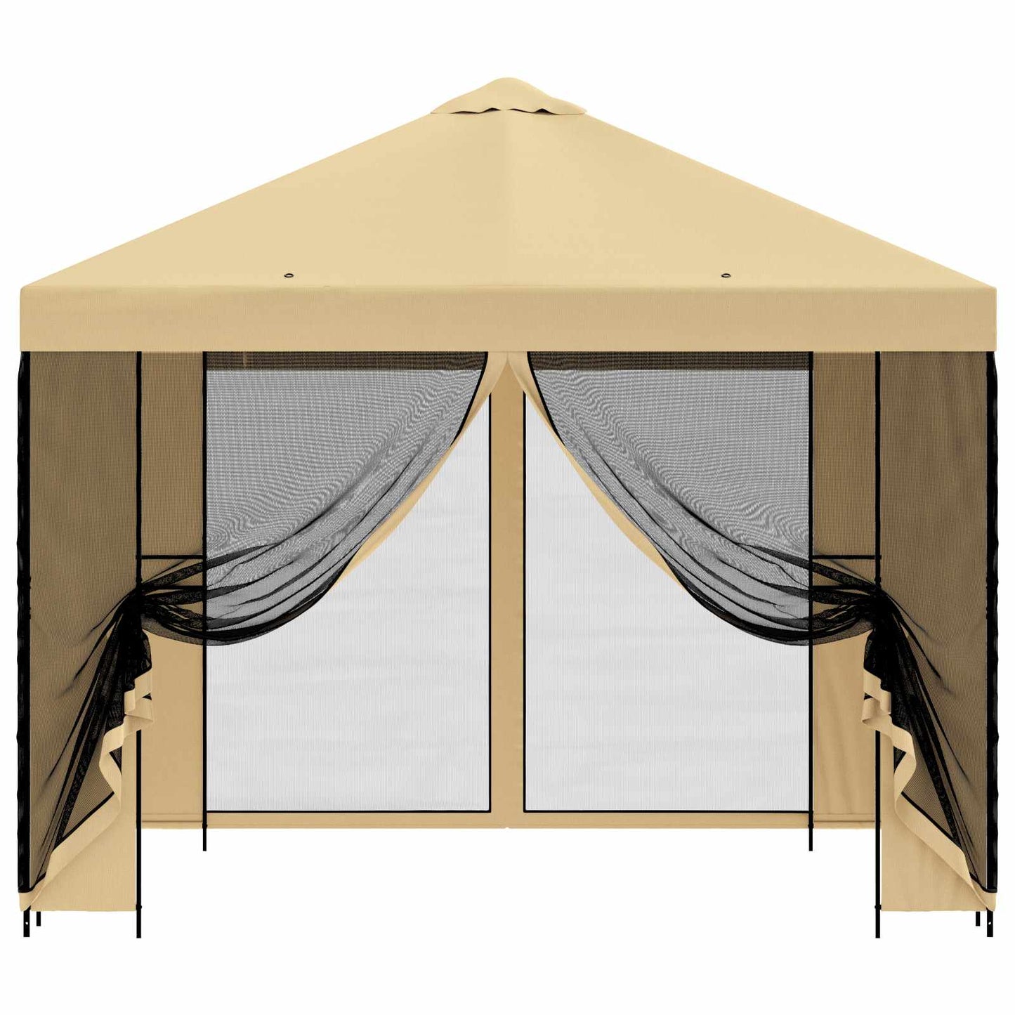 Tuin Gazebo met Zijwanden 3 x 3 m Crèmekleurig