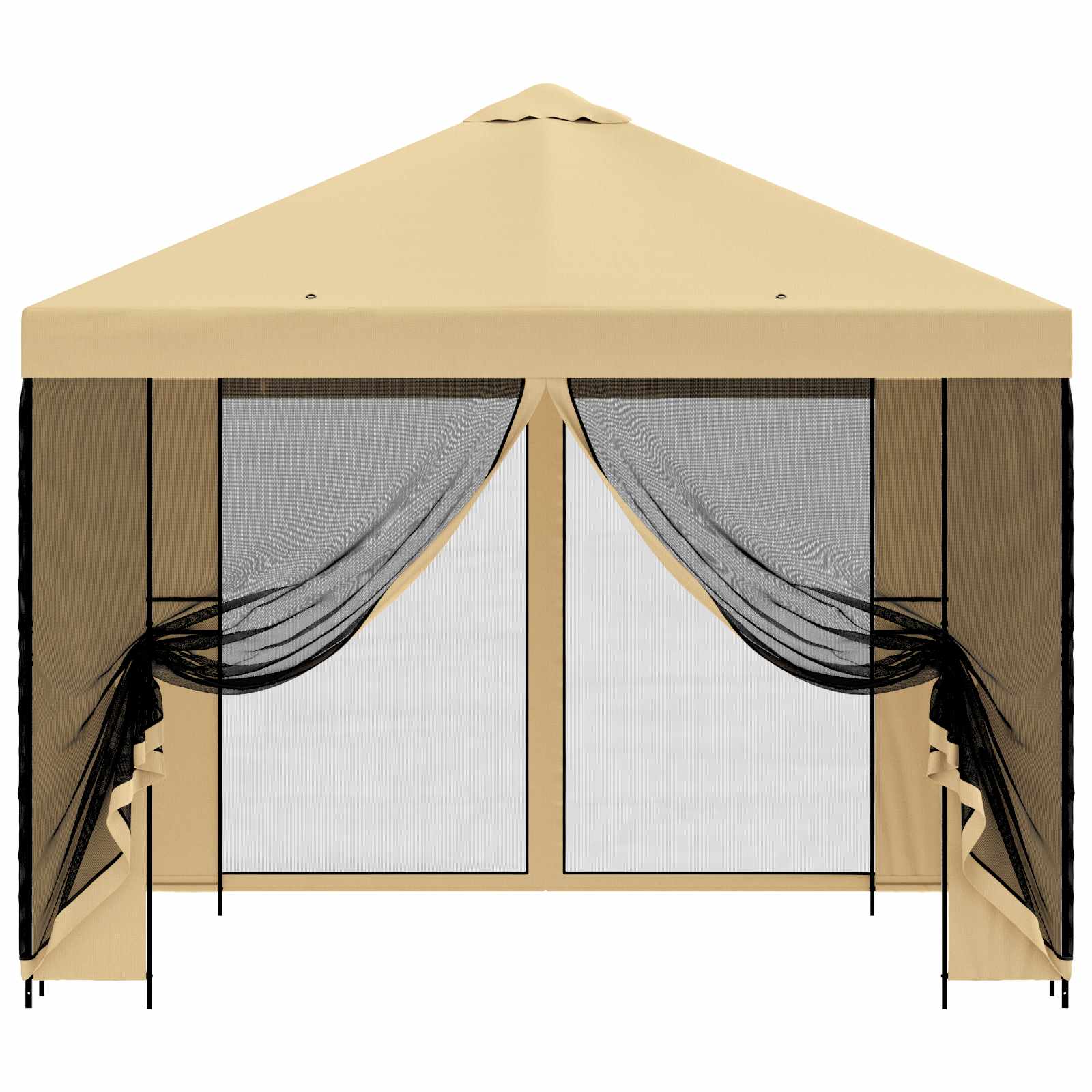 Tuin Gazebo met Zijwanden 3 x 3 m Crèmekleurig