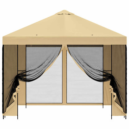 Tuin Gazebo met Zijwanden 3 x 3 m Crèmekleurig
