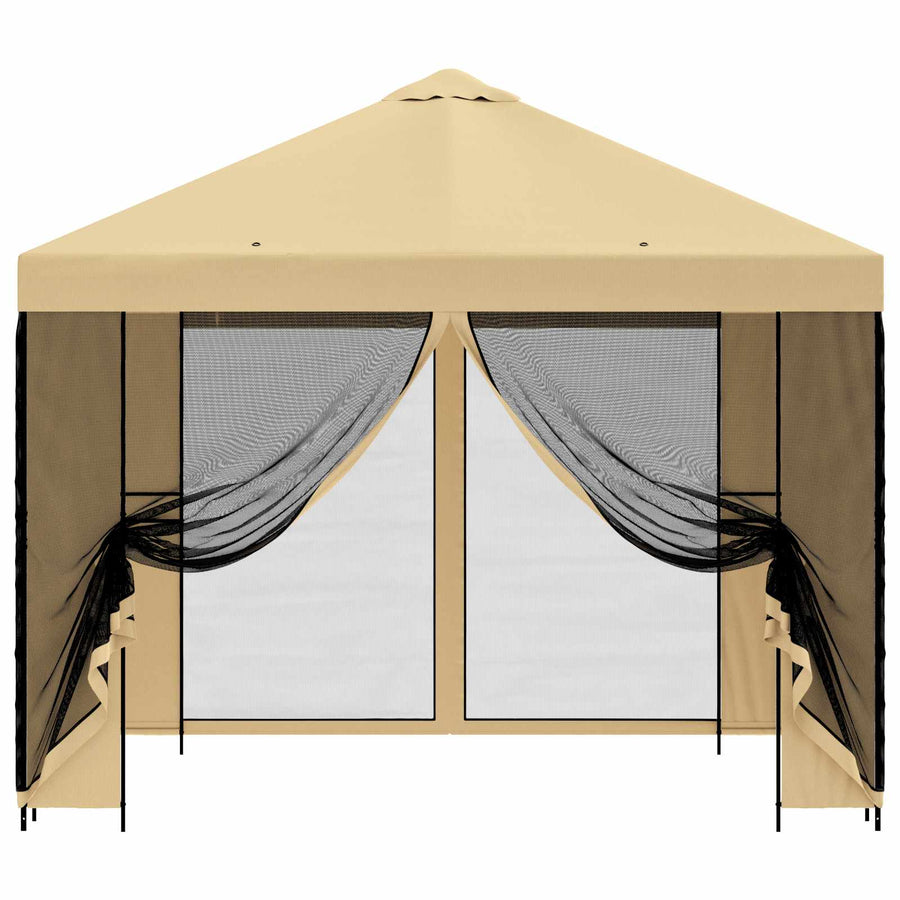 Tuin Gazebo met Zijwanden 3 x 3 m Crèmekleurig