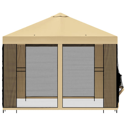 Tuin Gazebo met Zijwanden 3 x 3 m Crèmekleurig