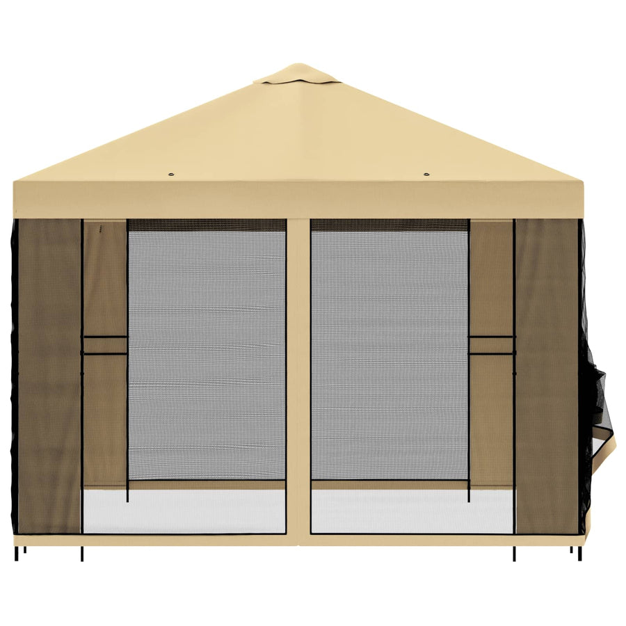 Tuin Gazebo met Zijwanden 3 x 3 m Crèmekleurig