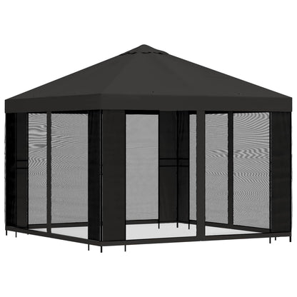 Tuin Gazebo met Zijwanden 3 x 3 m Antracietkleurig
