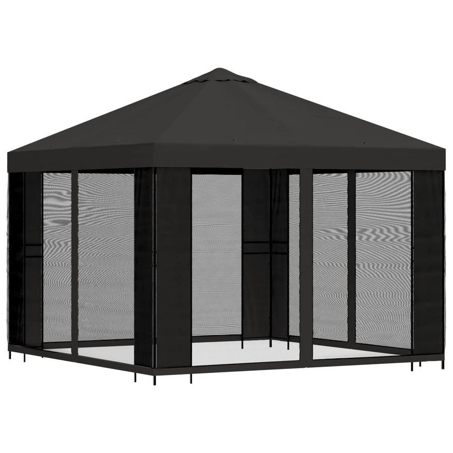 Tuin Gazebo met Zijwanden 3 x 3 m Antracietkleurig