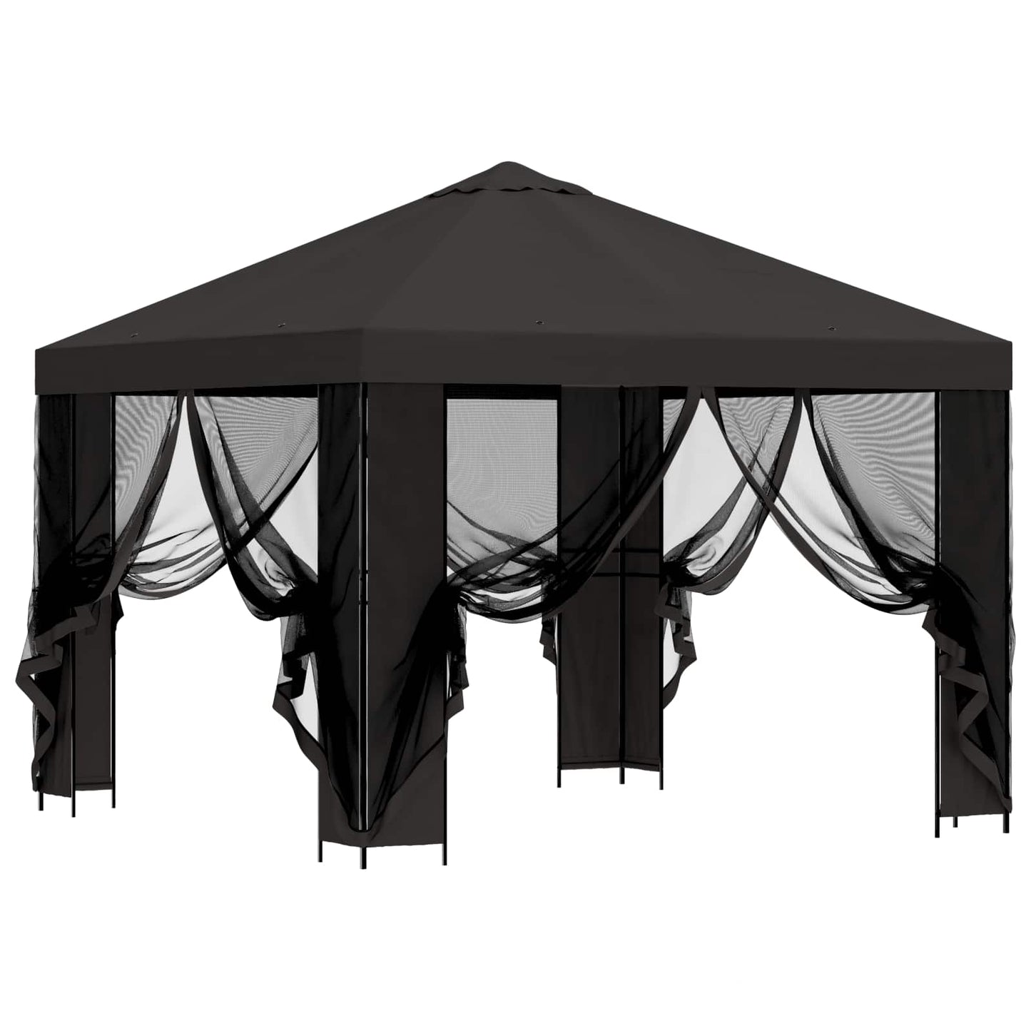 Tuin Gazebo met Zijwanden 3 x 3 m Antracietkleurig