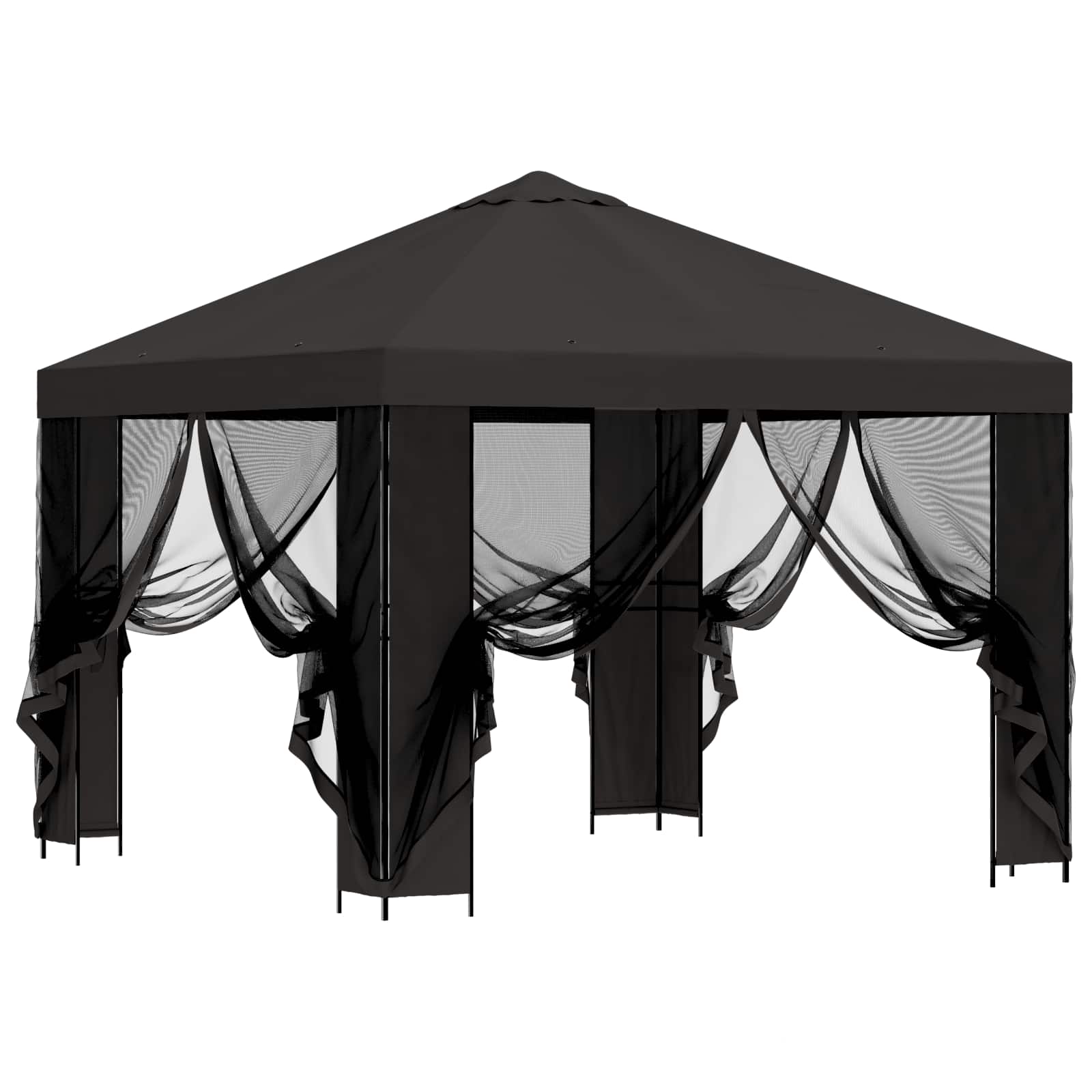 Tuin Gazebo met Zijwanden 3 x 3 m Antracietkleurig