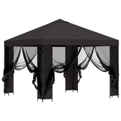 Tuin Gazebo met Zijwanden 3 x 3 m Antracietkleurig