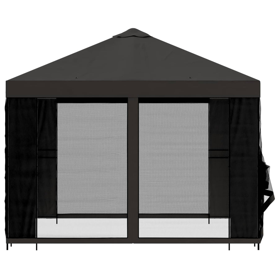 Tuin Gazebo met Zijwanden 3 x 3 m Antracietkleurig