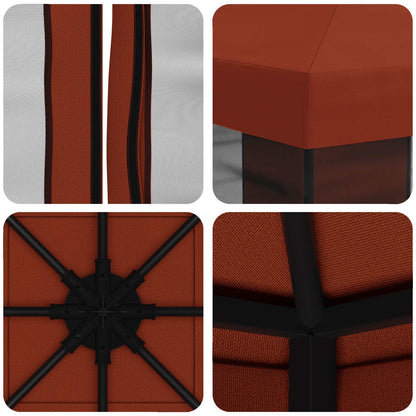 Tuin Gazebo met Zijwanden 3 x 3 m Terracotta Polyester en staal