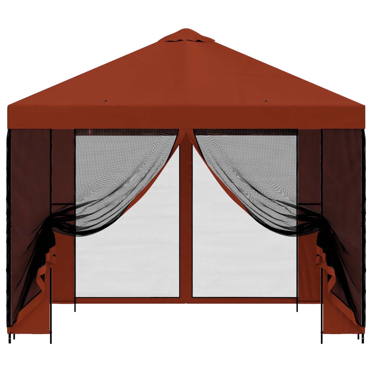 Tuin Gazebo met Zijwanden 3 x 3 m Terracotta Polyester en staal