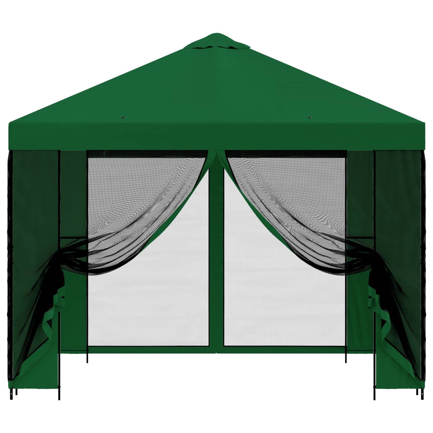 Tuin Gazebo met Zijwanden 3 x 3 m Groen Polyester en staal 190