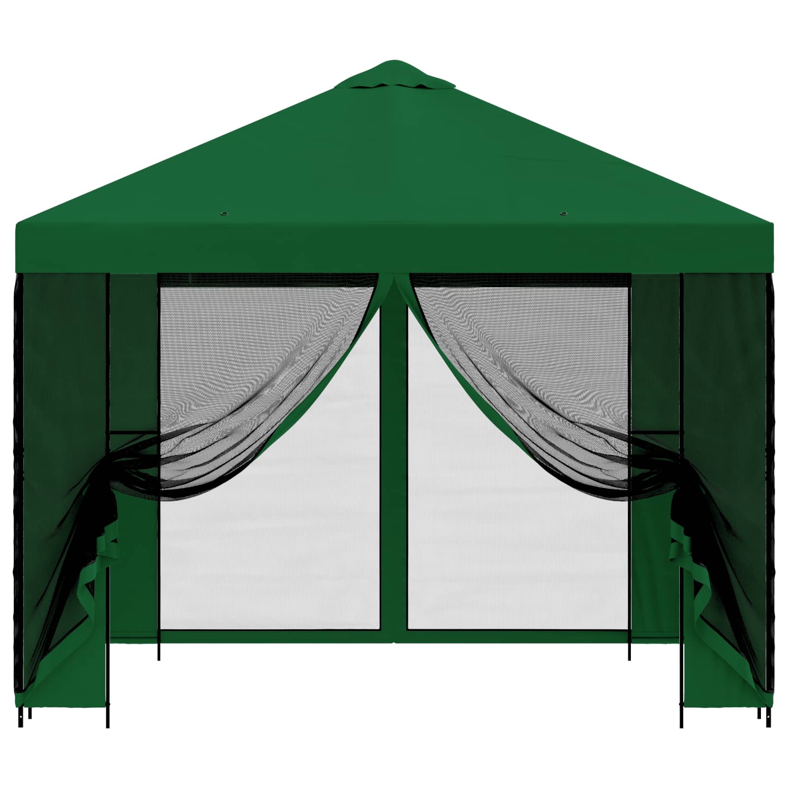Tuin Gazebo met Zijwanden 3 x 3 m Groen Polyester en staal 190