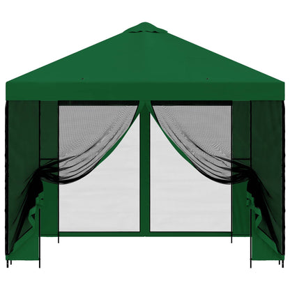 Tuin Gazebo met Zijwanden 3 x 3 m Groen Polyester en staal 190