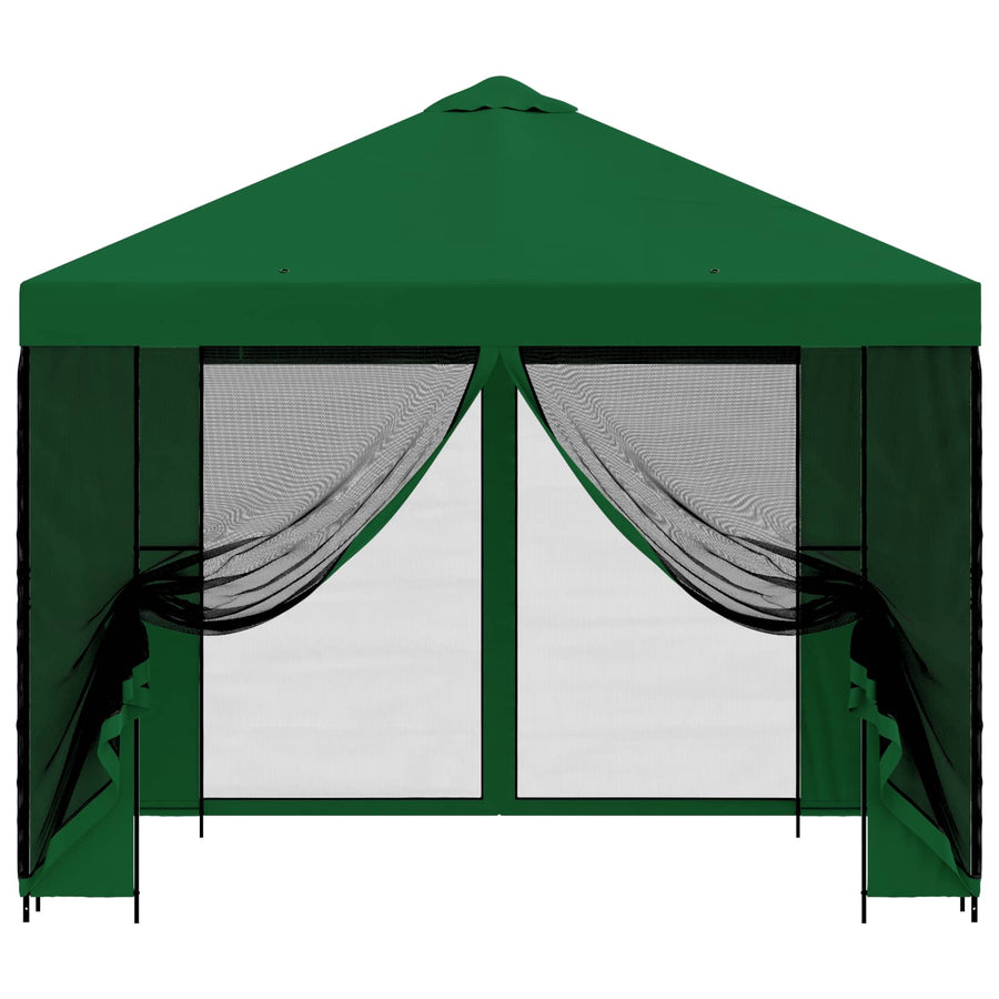 Tuin Gazebo met Zijwanden 3 x 3 m Groen Polyester en staal 190