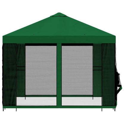 Tuin Gazebo met Zijwanden 3 x 3 m Groen Polyester en staal 190