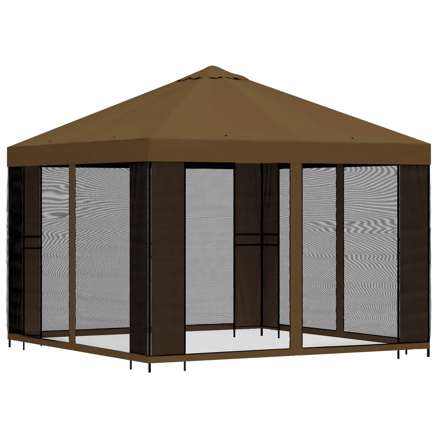 Tuin Gazebo met Zijwanden 3 x 3 m Taupe Polyester en staal 190