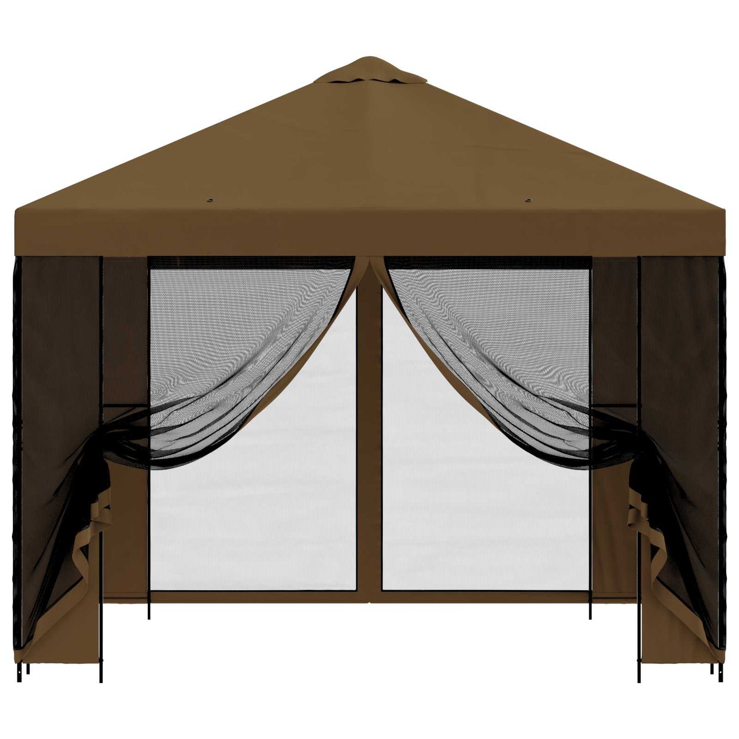 Tuin Gazebo met Zijwanden 3 x 3 m Taupe Polyester en staal 190