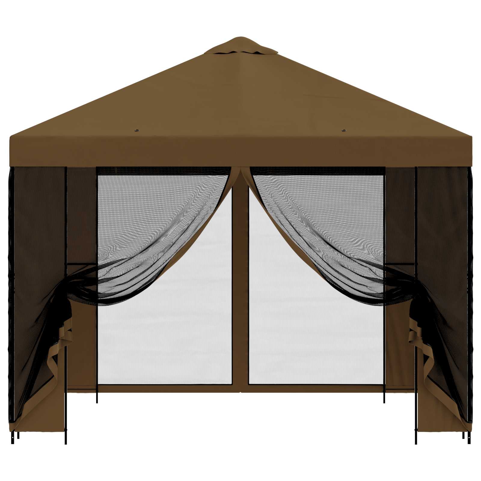 Tuin Gazebo met Zijwanden 3 x 3 m Taupe Polyester en staal 190