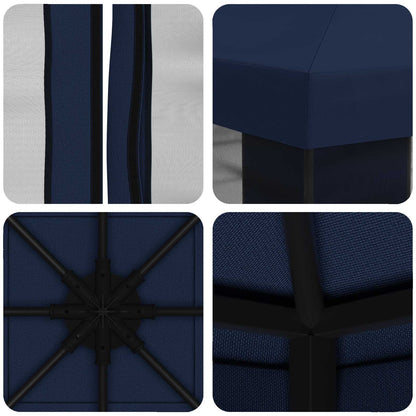 Tuin Gazebo met Zijwanden 3 x 3 m Blauw Polyester en staal 190