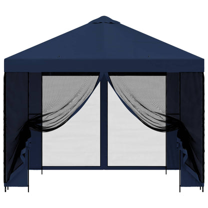 Tuin Gazebo met Zijwanden 3 x 3 m Blauw Polyester en staal 190