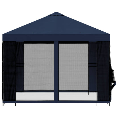 Tuin Gazebo met Zijwanden 3 x 3 m Blauw Polyester en staal 190