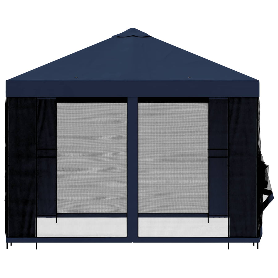 Tuin Gazebo met Zijwanden 3 x 3 m Blauw Polyester en staal 190