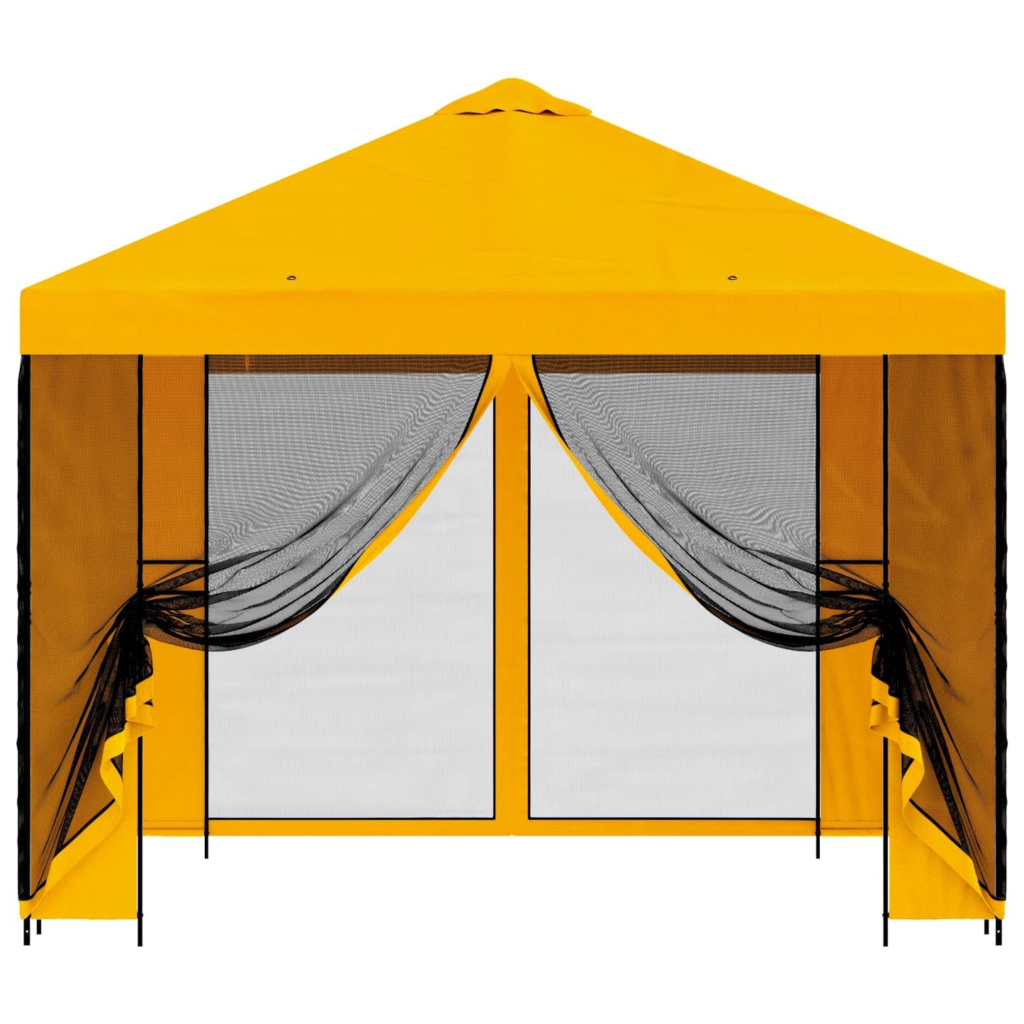 Tuin Gazebo met Zijwanden 3 x 3 m Geel Polyester en staal 190