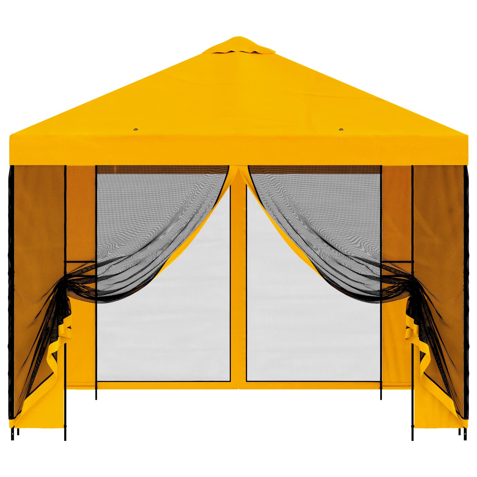 Tuin Gazebo met Zijwanden 3 x 3 m Geel Polyester en staal 190