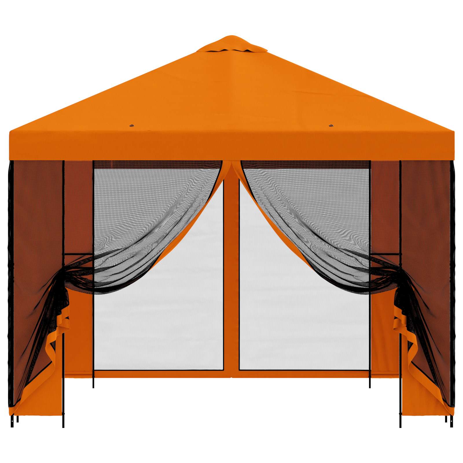 Tuin Gazebo met Zijwanden 3 x 3 m Oranje Polyester en staal 190