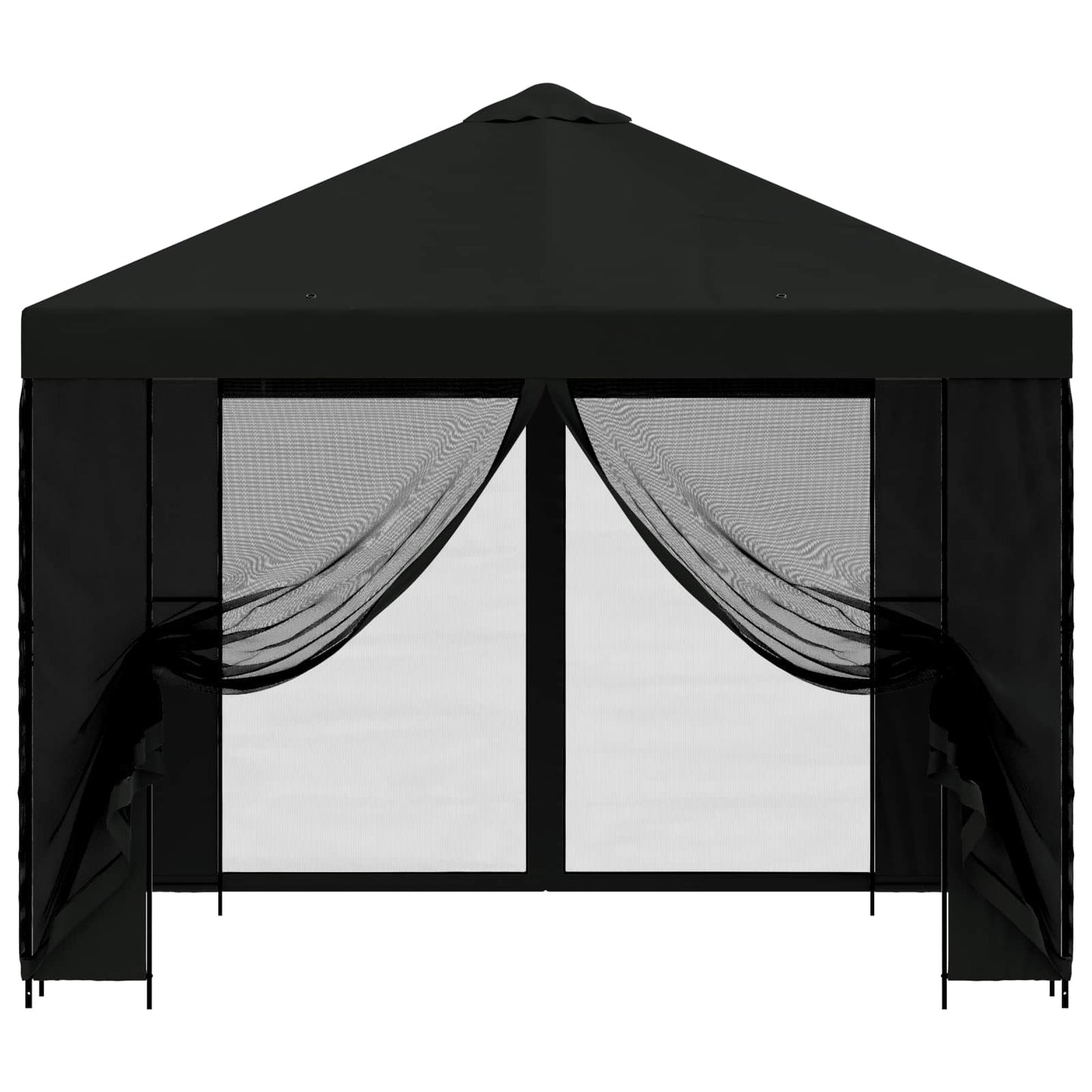Tuin Gazebo met Zijwanden 3 x 3 m Zwart Polyester en staal 190