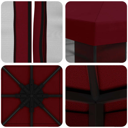 Tuin Gazebo met Zijwanden 3 x 3 m Bordeauxrood